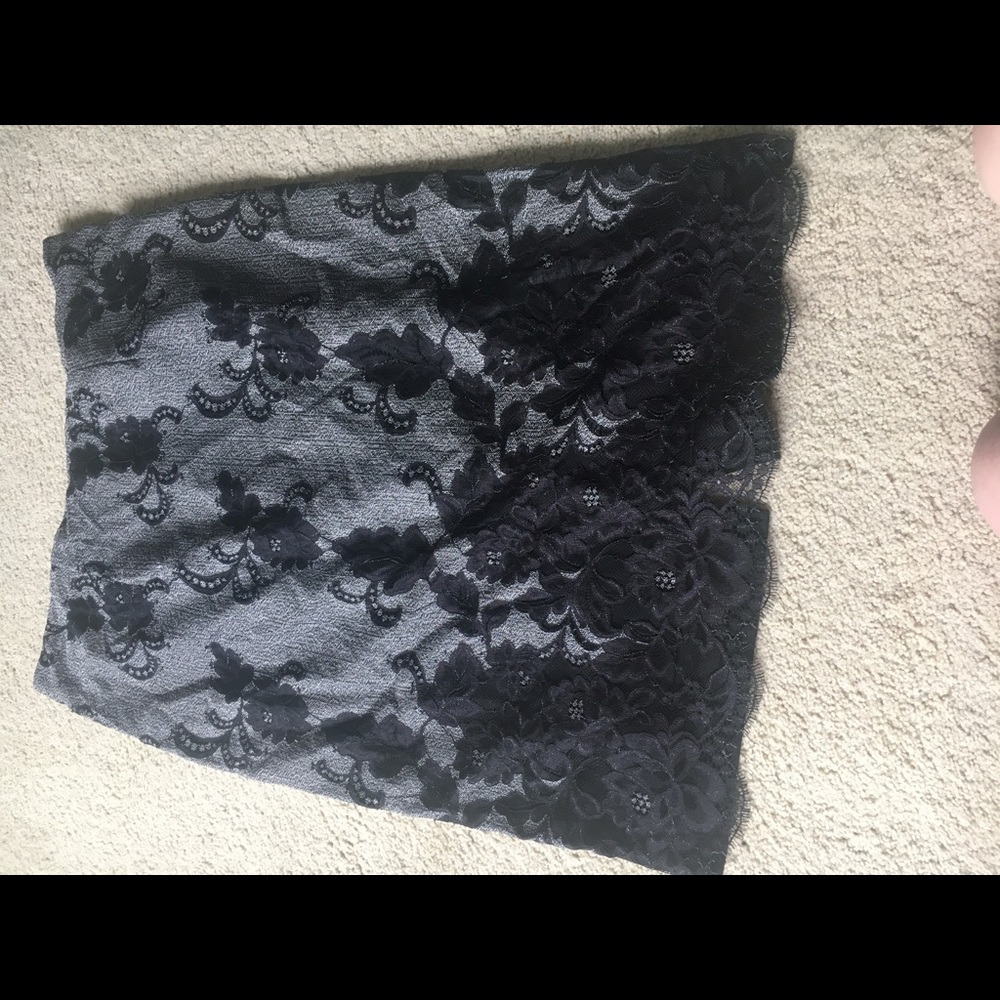 Size XL NY&C black lace & grey tweed pencil skirt